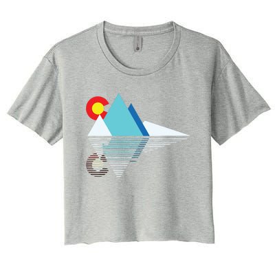 Colorado Flag Mountain Women's Crop Top Tee