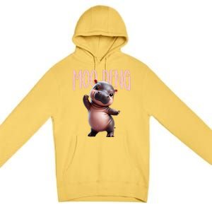 Cute Funny Moodeng Baby Boo Deng Baby Hippo Zoo For Family Premium Pullover Hoodie