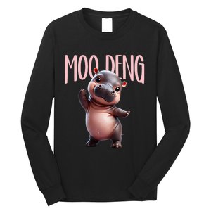 Cute Funny Moodeng Baby Boo Deng Baby Hippo Zoo For Family Long Sleeve Shirt