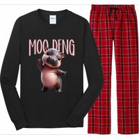 Cute Funny Moodeng Baby Boo Deng Baby Hippo Zoo For Family Long Sleeve Pajama Set