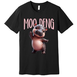 Cute Funny Moodeng Baby Boo Deng Baby Hippo Zoo For Family Premium T-Shirt