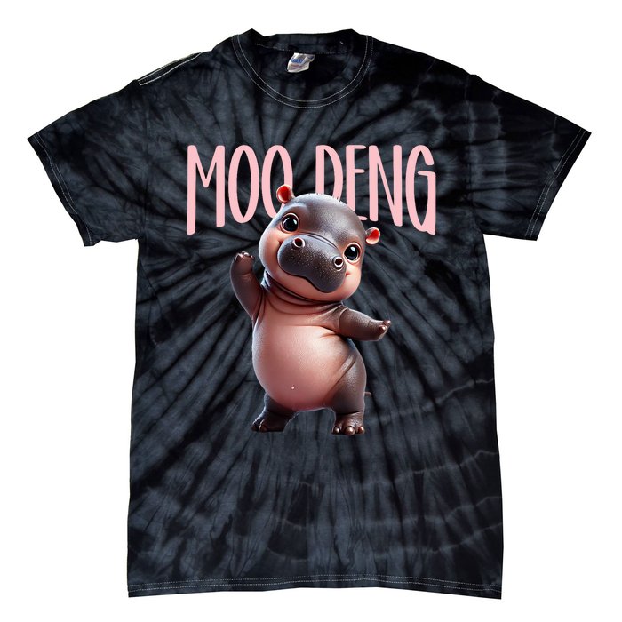 Cute Funny Moodeng Baby Boo Deng Baby Hippo Zoo For Family Tie-Dye T-Shirt