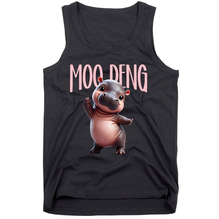 Cute Funny Moodeng Baby Boo Deng Baby Hippo Zoo For Family Tank Top