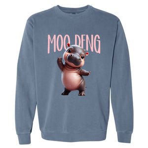 Cute Funny Moodeng Baby Boo Deng Baby Hippo Zoo For Family Garment-Dyed Sweatshirt