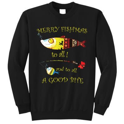 Christmas Fishermans Merry Fishmas To All Fishing Sweatshirt