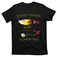 Christmas Fishermans Merry Fishmas To All Fishing T-Shirt