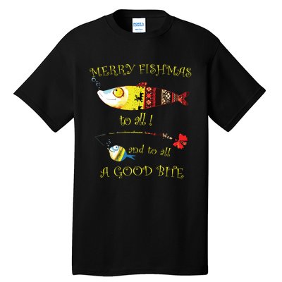 Christmas Fishermans Merry Fishmas To All Fishing Tall T-Shirt