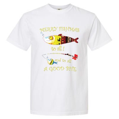 Christmas Fishermans Merry Fishmas To All Fishing Garment-Dyed Heavyweight T-Shirt