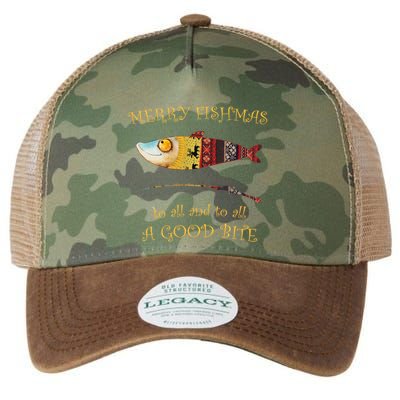 Christmas FisherS Merry Fishmas To All Christmas Fishing Cute Gift Legacy Tie Dye Trucker Hat