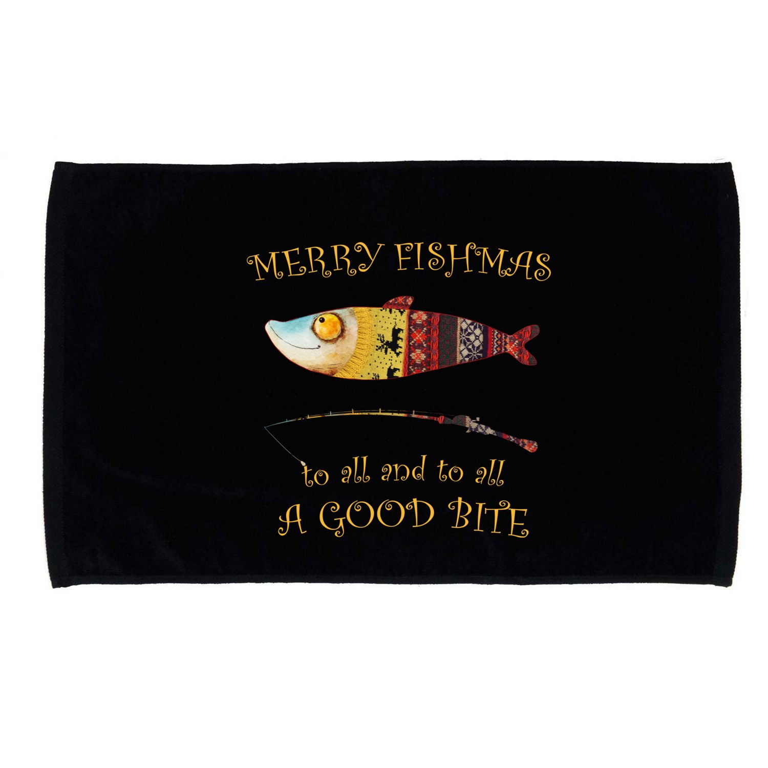 Christmas FisherS Merry Fishmas To All Christmas Fishing Cute Gift Microfiber Hand Towel