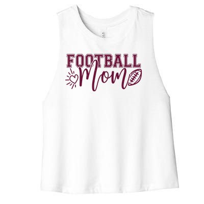 Cute Football Mom Women's Racerback Cropped Tank