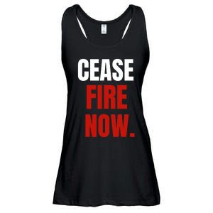 Cease Fire Now. Ladies Essential Flowy Tank