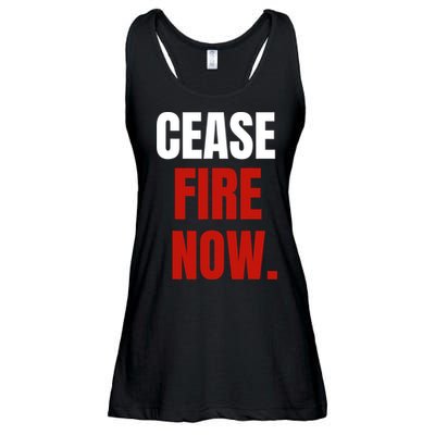 Cease Fire Now. Ladies Essential Flowy Tank