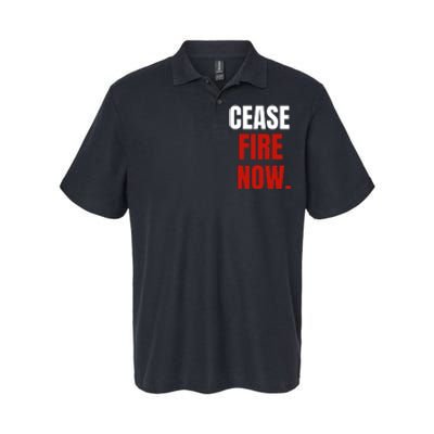 Cease Fire Now. Softstyle Adult Sport Polo