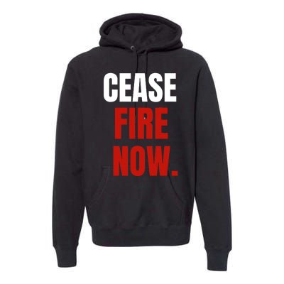 Cease Fire Now. Premium Hoodie