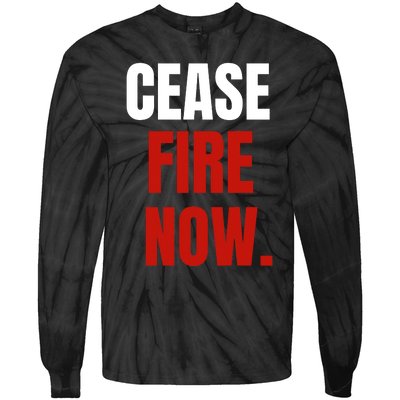 Cease Fire Now. Tie-Dye Long Sleeve Shirt