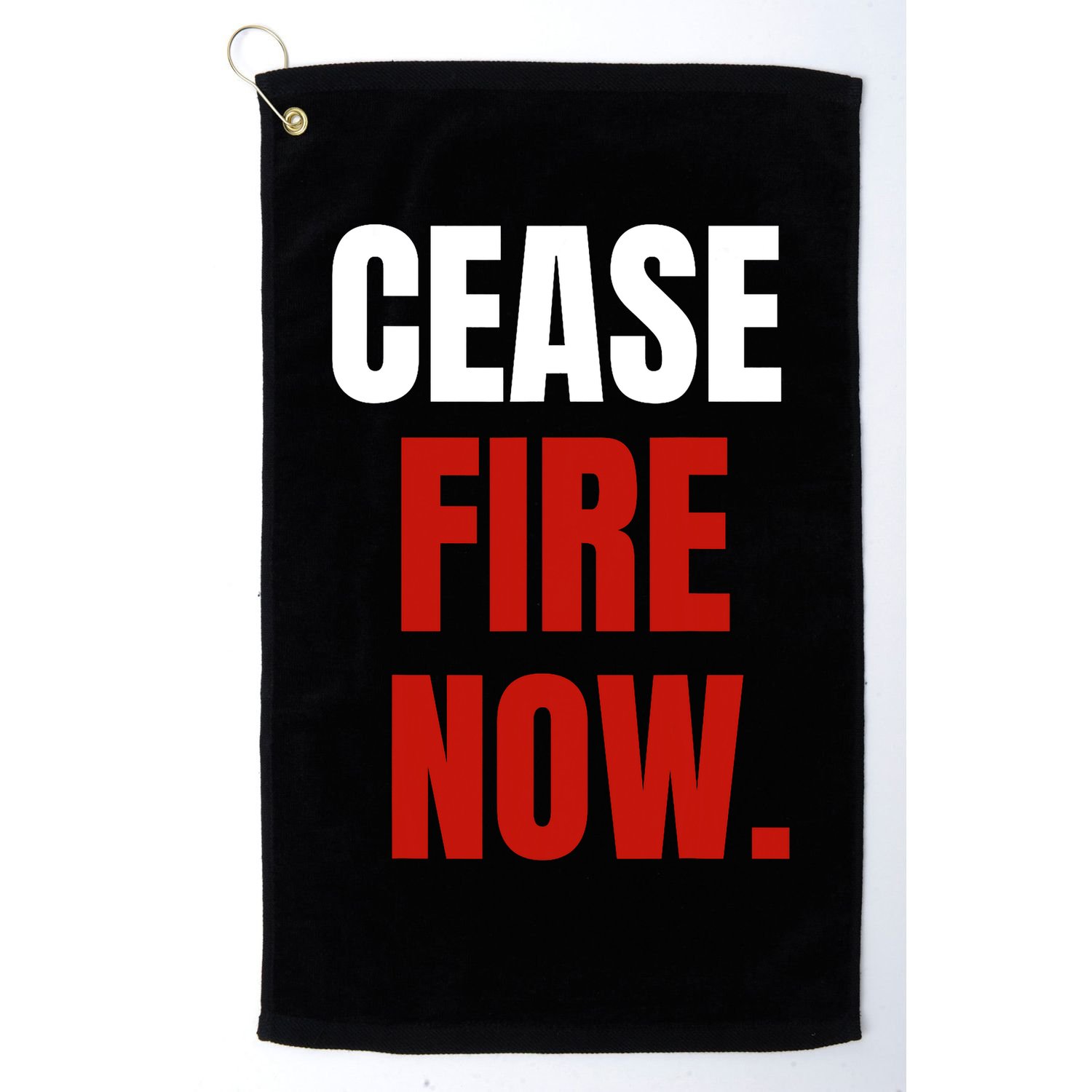 Cease Fire Now. Golf Towel