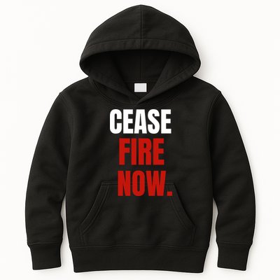 Cease Fire Now. Kids Hoodie