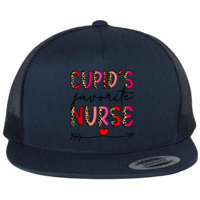 Cupid Favorite Nurse Cute Valentine's Day Nursing Leopard Gift Flat Bill Trucker Hat