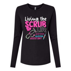 Cna For Nurse Hospital Colletion Living The Scrubs Life Womens Cotton Relaxed Long Sleeve T-Shirt