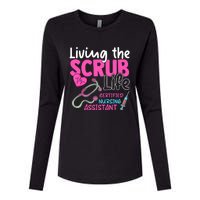 Cna For Nurse Hospital Colletion Living The Scrubs Life Womens Cotton Relaxed Long Sleeve T-Shirt