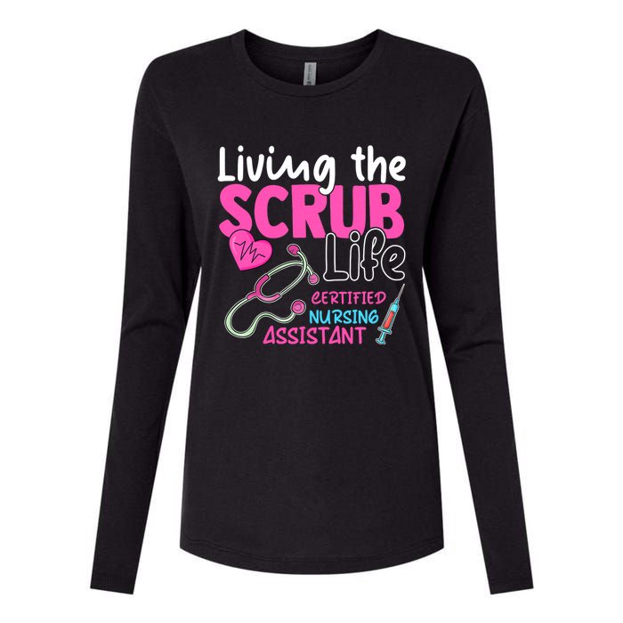 Cna For Nurse Hospital Colletion Living The Scrubs Life Womens Cotton Relaxed Long Sleeve T-Shirt