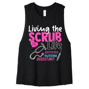 Cna For Nurse Hospital Colletion Living The Scrubs Life Women's Racerback Cropped Tank