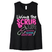 Cna For Nurse Hospital Colletion Living The Scrubs Life Women's Racerback Cropped Tank