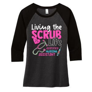 Cna For Nurse Hospital Colletion Living The Scrubs Life Women's Tri-Blend 3/4-Sleeve Raglan Shirt