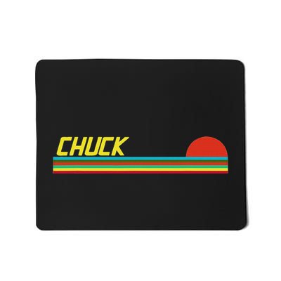 Chuck First Name Logo Retro Sunset Surfer Style Chuck Mousepad