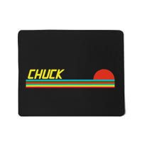 Chuck First Name Logo Retro Sunset Surfer Style Chuck Mousepad