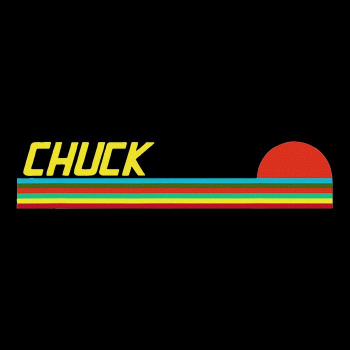Chuck First Name Logo Retro Sunset Surfer Style Chuck Mousepad