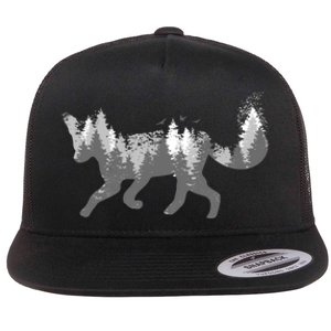 Cute Fox Nature Outdoor Hiking Camping Hunting Gift Flat Bill Trucker Hat