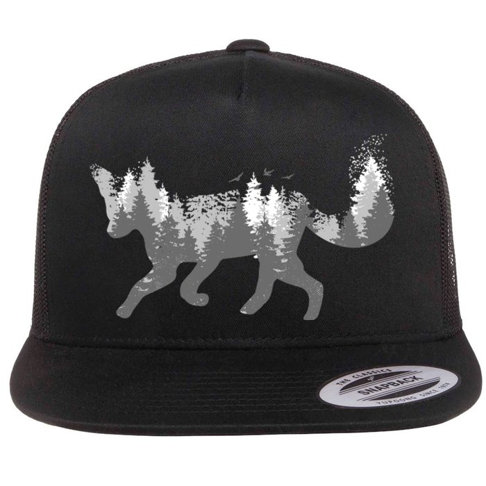 Cute Fox Nature Outdoor Hiking Camping Hunting Gift Flat Bill Trucker Hat