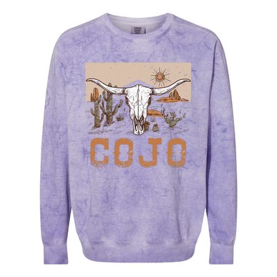 Cojo Family Name Western Cowhide Team Cojo Colorblast Crewneck Sweatshirt