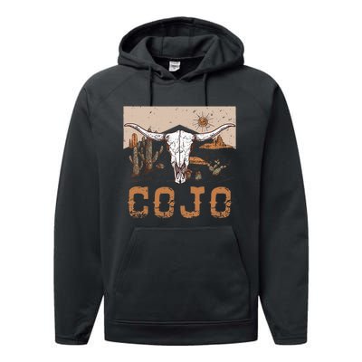 Cojo Family Name Western Cowhide Team Cojo Performance Fleece Hoodie