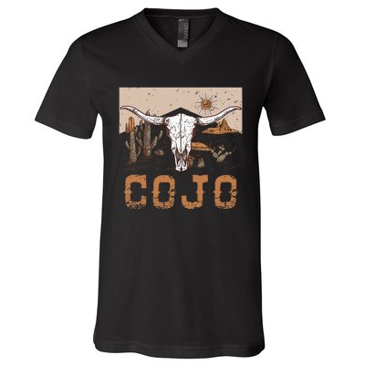 Cojo Family Name Western Cowhide Team Cojo V-Neck T-Shirt