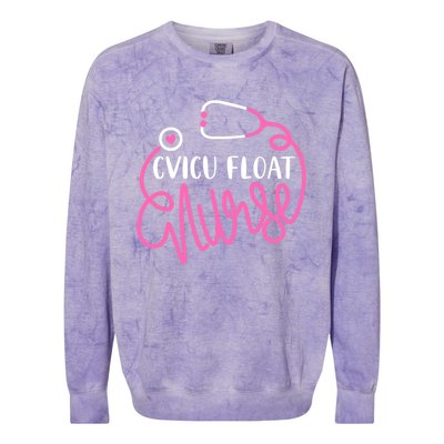 Cvicu Float Nurse Floating Cardiovascular Icu Float Nursing Gift Colorblast Crewneck Sweatshirt