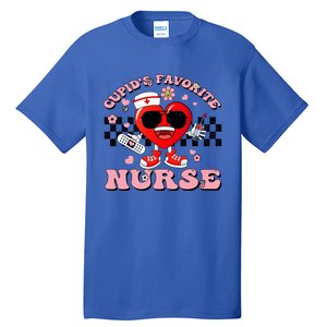 Cupids Favorite Nurse Cute Heart Valentines Nurses Groovy Gift Tall T-Shirt