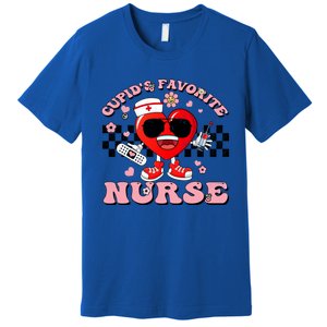 Cupids Favorite Nurse Cute Heart Valentines Nurses Groovy Gift Premium T-Shirt