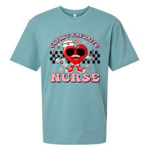 Cupids Favorite Nurse Cute Heart Valentines Nurses Groovy Gift Sueded Cloud Jersey T-Shirt