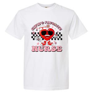 Cupids Favorite Nurse Cute Heart Valentines Nurses Groovy Gift Garment-Dyed Heavyweight T-Shirt