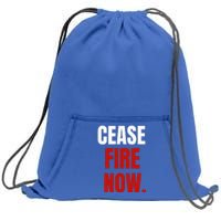 Cease fire Now. Sweatshirt Cinch Pack Bag