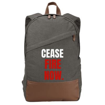 Cease fire Now. Cotton Canvas Backpack