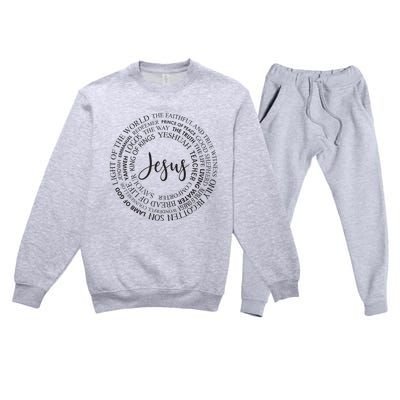 Christian Faith Names Of Jesus A Gift Premium Crewneck Sweatsuit Set