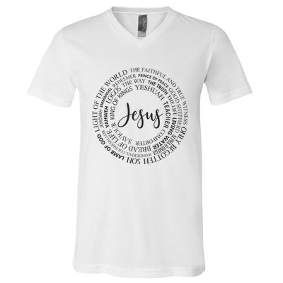 Christian Faith Names Of Jesus A Gift V-Neck T-Shirt