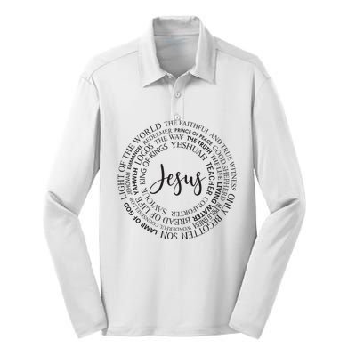 Christian Faith Names Of Jesus A Gift Silk Touch Performance Long Sleeve Polo