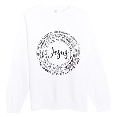 Christian Faith Names Of Jesus A Gift Premium Crewneck Sweatshirt