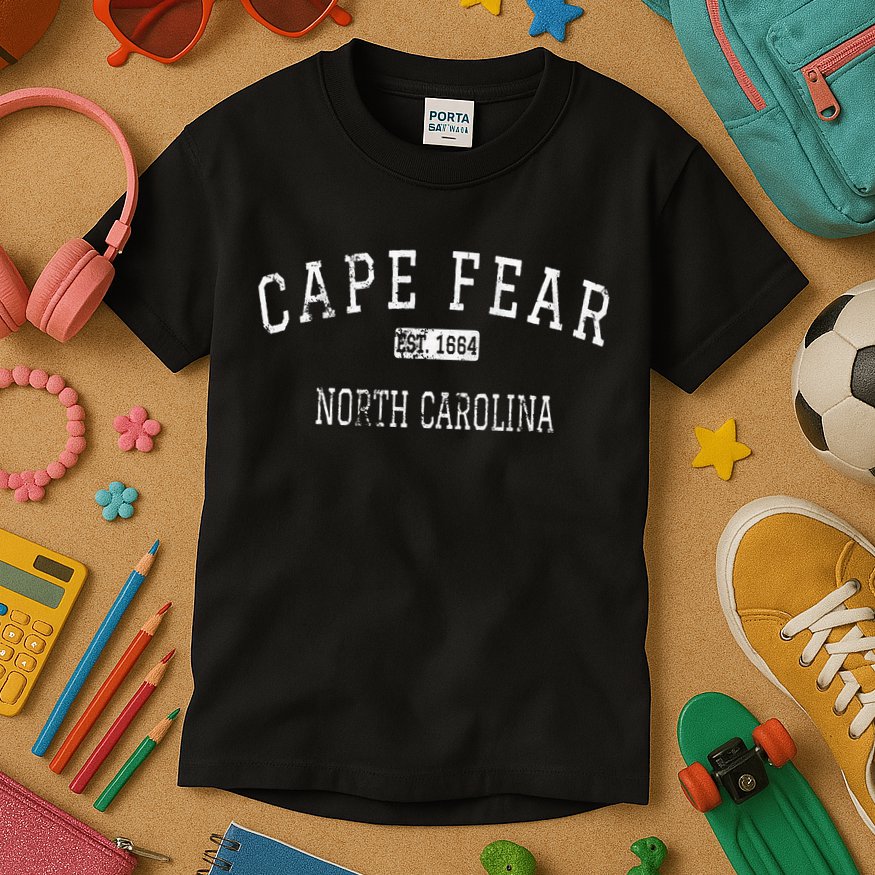 Cape Fear North Carolina Chatham County NC Vintage Kids T-Shirt