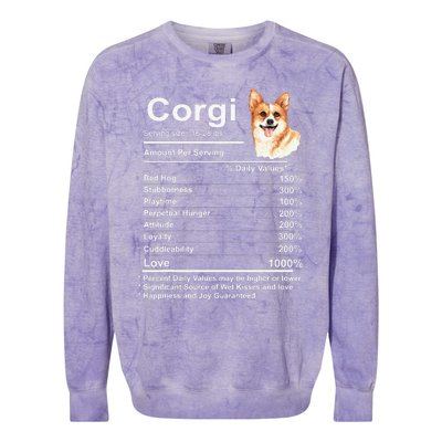 Corgi Facts Nutrition Funny Cardigan Pembroke Mama Dog Colorblast Crewneck Sweatshirt